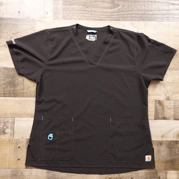 Carhartt Force Scrub Top Women’s Large Black Modern Fit - Picture 1 of 8